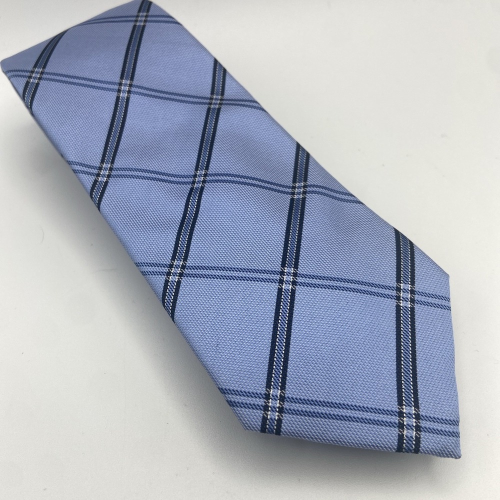 Banana Republic Bel Air Blue Plaid Tie Business Casual Preppy Modern Wedding